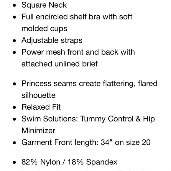 NWT Swimsuits for All Ladies Sz 16 Squareneck Black & White Polka Dot Swimdress - Picture 10 of 16